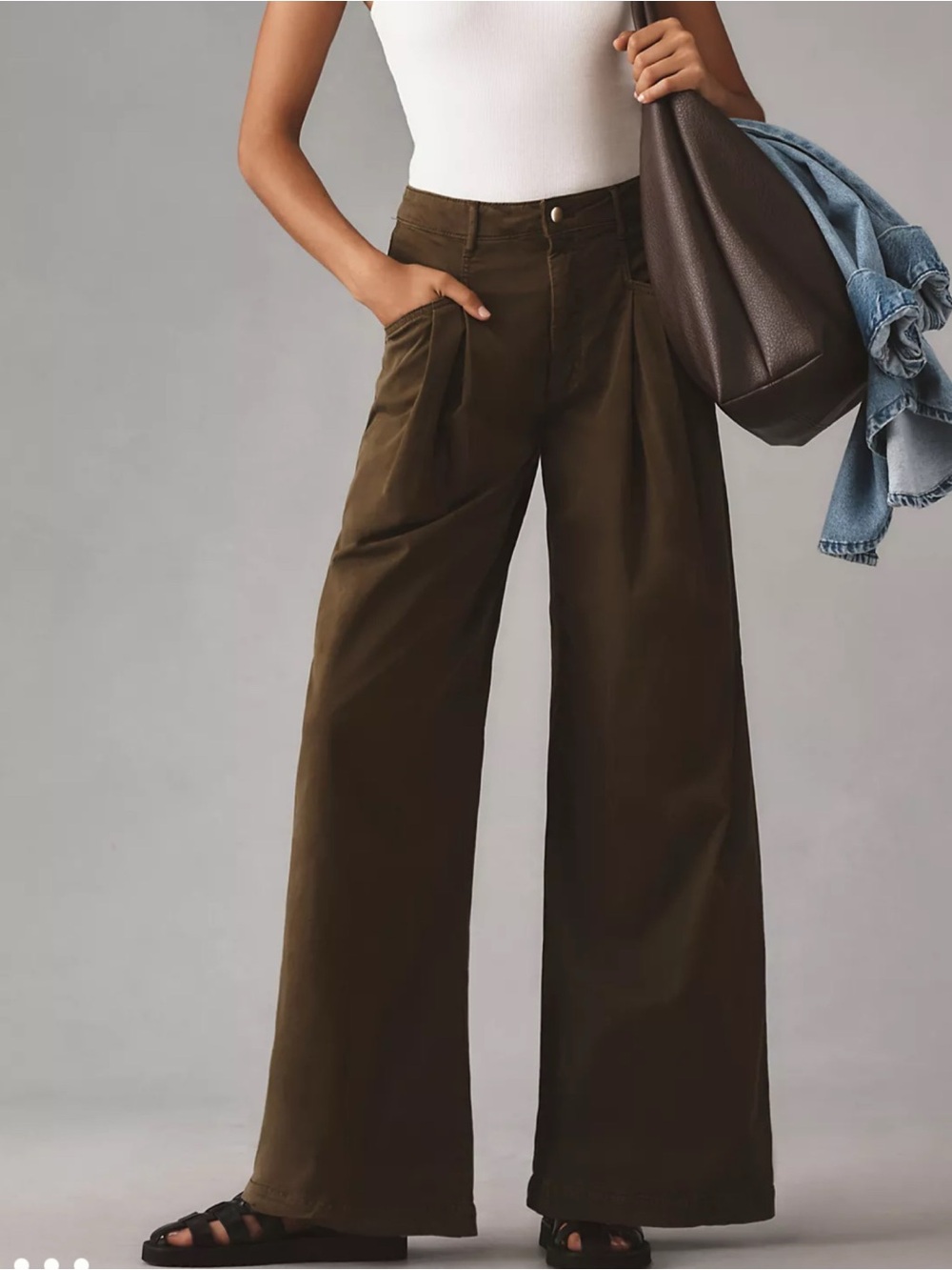 Anthropologie Maeve Oversized Wide Leg Chino Pants Size 12
